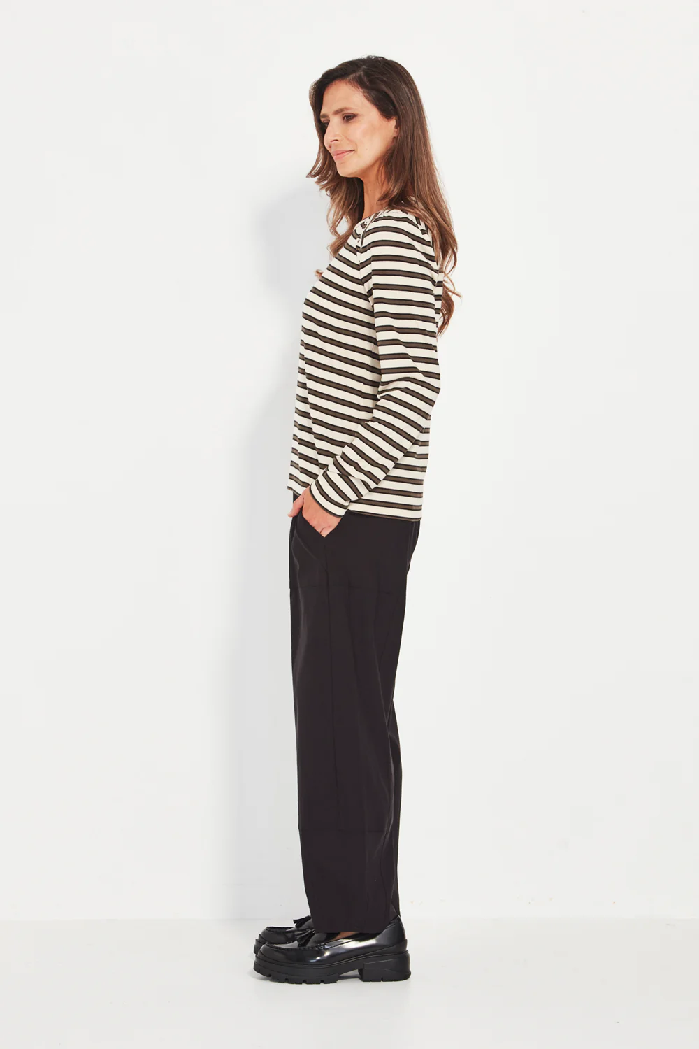 Scatter Top - Olive Stripe - Image 3